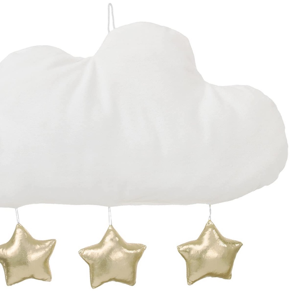 Clouds w/Stars Soft Shaped Wall Décor in White